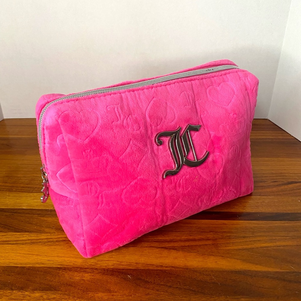 Juicy Couture Hot Pink Velvet Cosmetic Bag